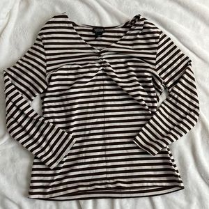 Brown and white striped long sleeve